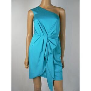 $108 BCBGeneration by BCBG Atlantis Blue Textured One Shoulder Dress 0 NWT B717